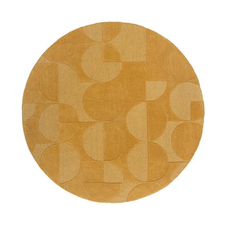 Rond modern vloerkleed - Mozo Gigi Okergeel