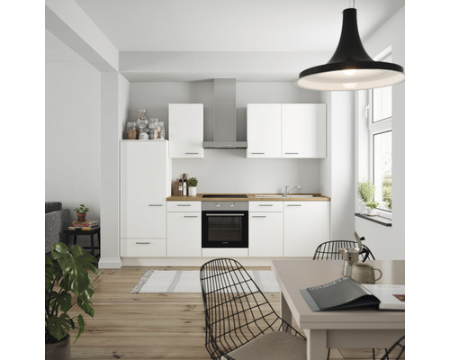 Nobilia Elements keukenblok met apparatuur Urban 270 cm alpinewit mat voorgemonteerde variant links 4004539052529