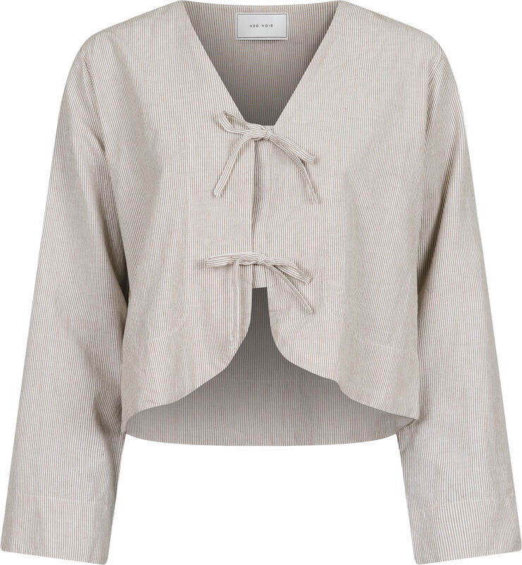 Neo Noir Dona Mini Stripe Blouse Sand
