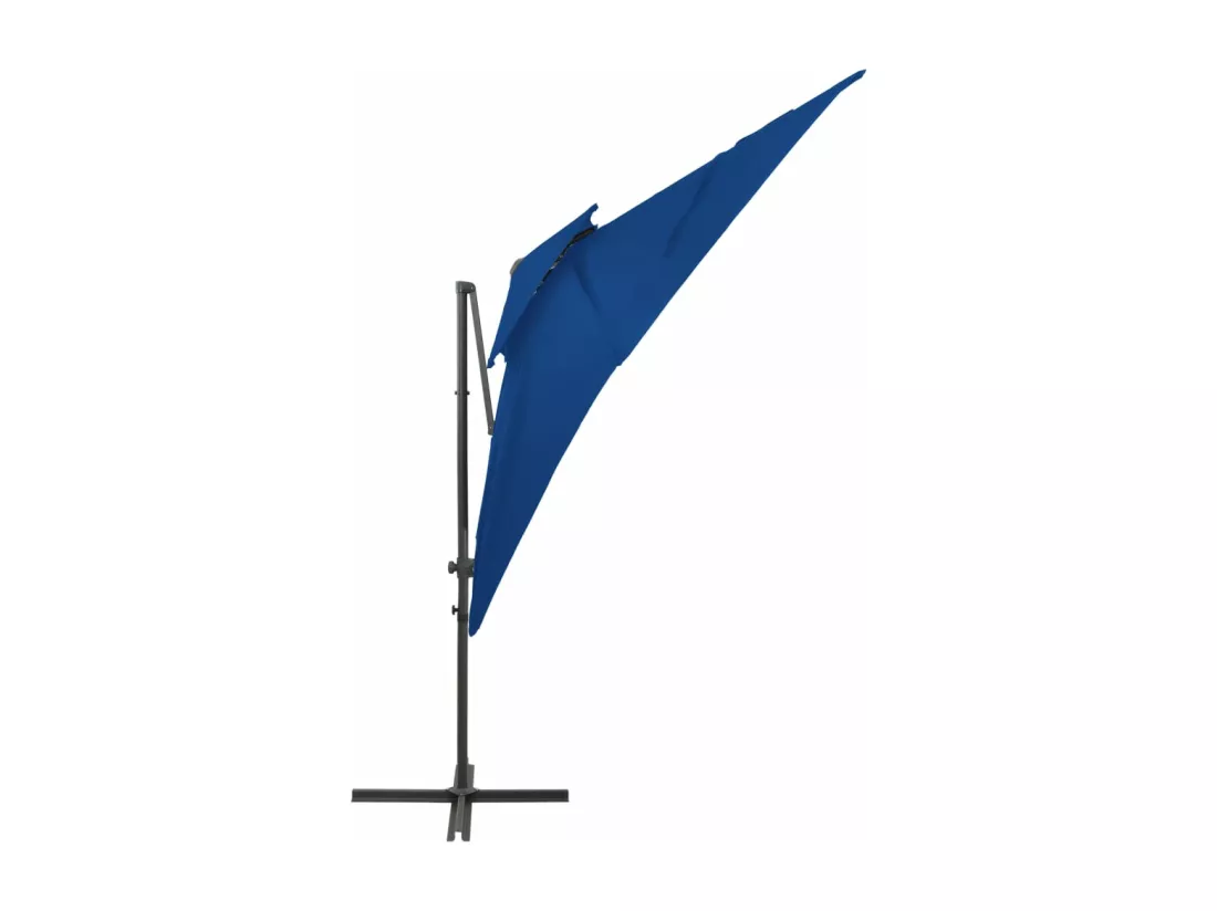 Parasol déporté à double toit Bleu azuré 250x250 cm