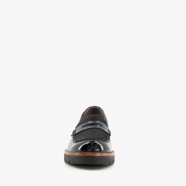 Natuform leren dames loafers zwart
