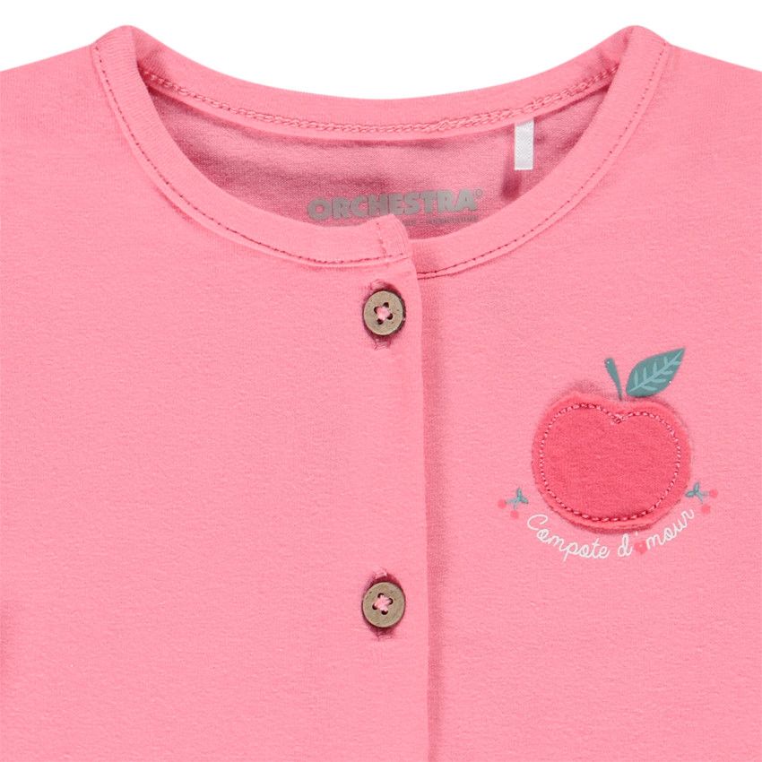 Ensemble 3 pièces en jersey gilet + tunique + legging pour bébé fille - Multicolore