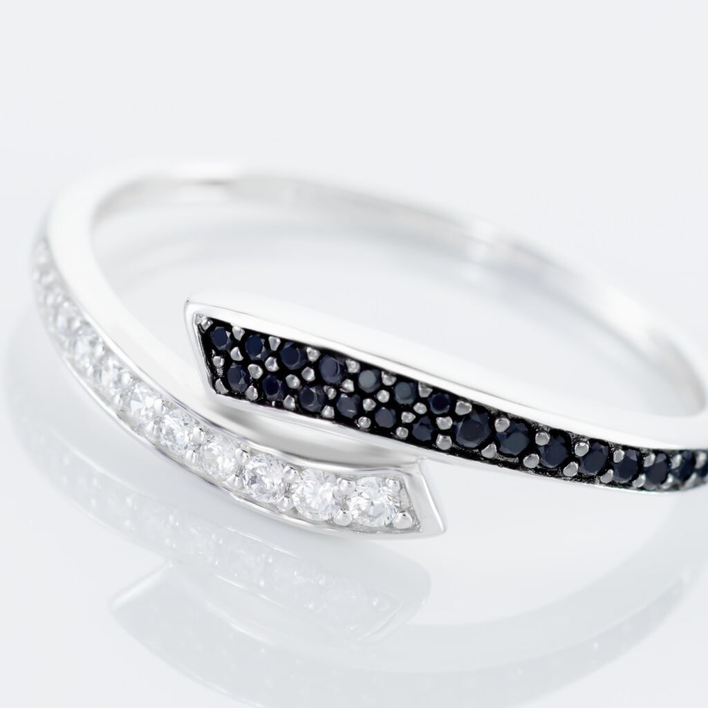 Bague Argent Blanc Agafya Oxydes De Zirconium
