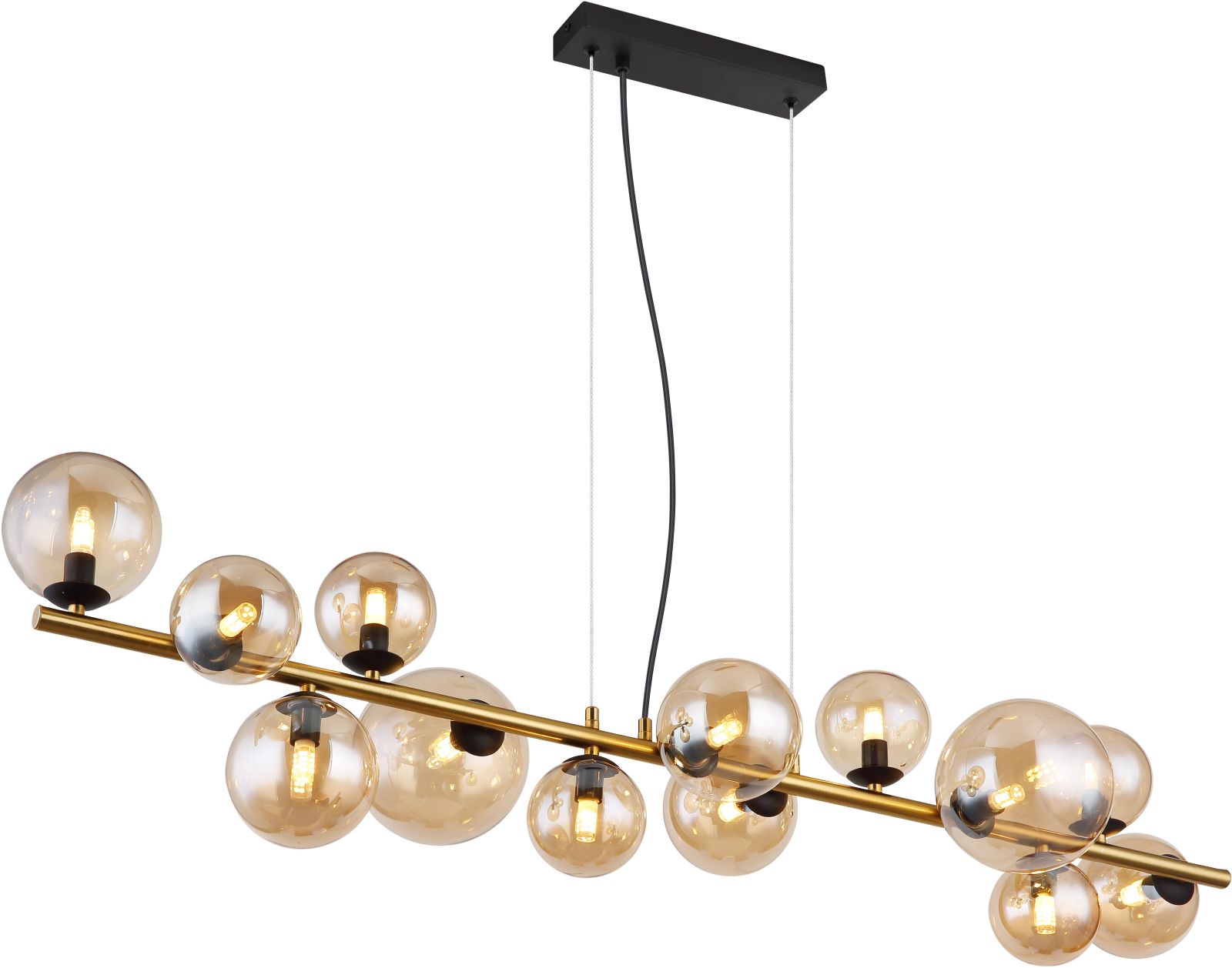 LED-Hängeleuchte - messingfarben matt - 120 cm breit