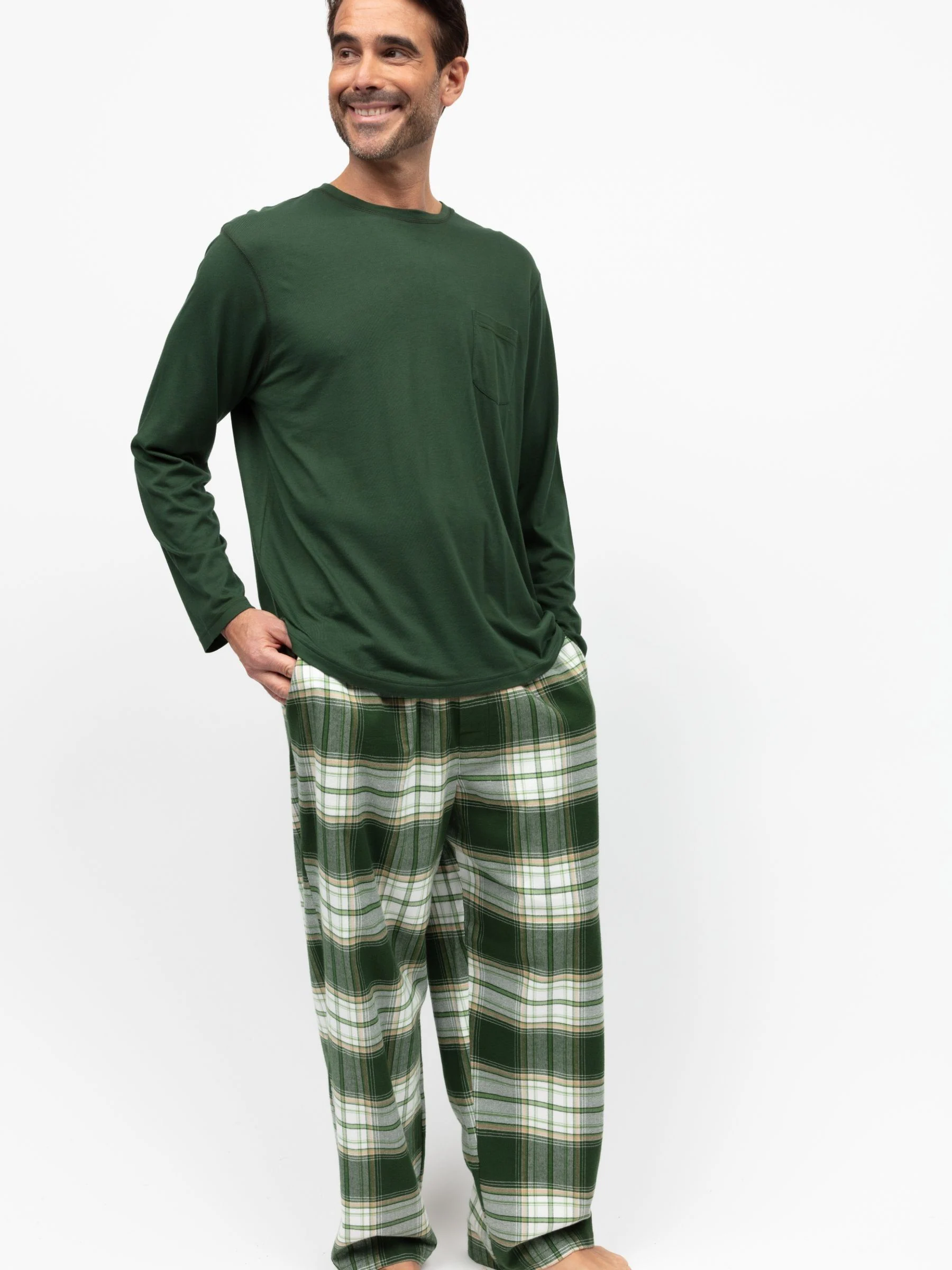 Cyberjammies Ruit pyjamabroek en effen jersey T-shirt