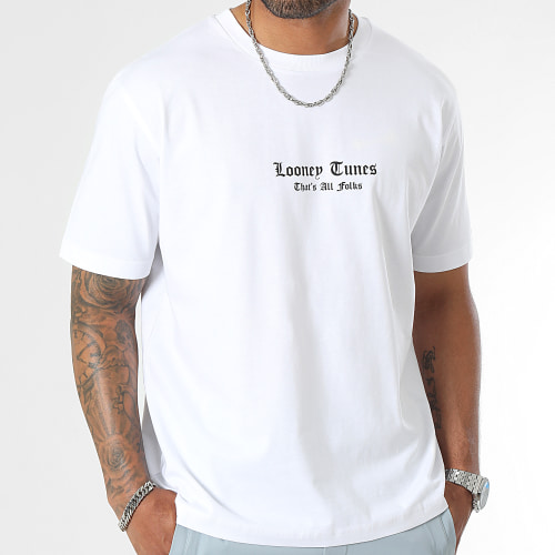 Tee Shirt Oversize Large Taz Graff Pink Blanc