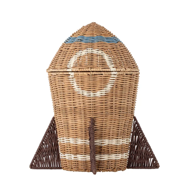 Bloomingville Mini - Space Korb mit Deckel, H 35 cm, Rattan natur