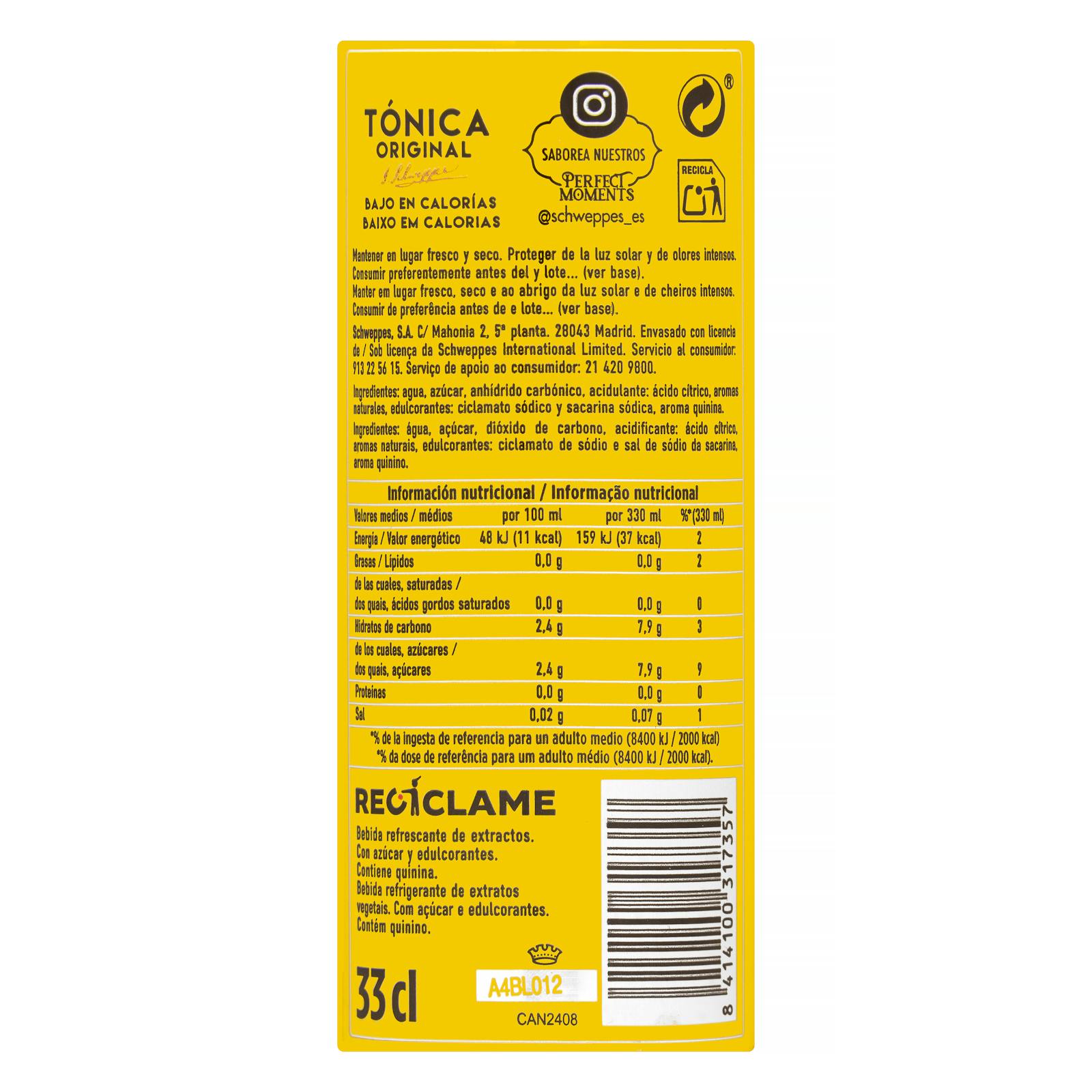 Tonique Schweppes Original