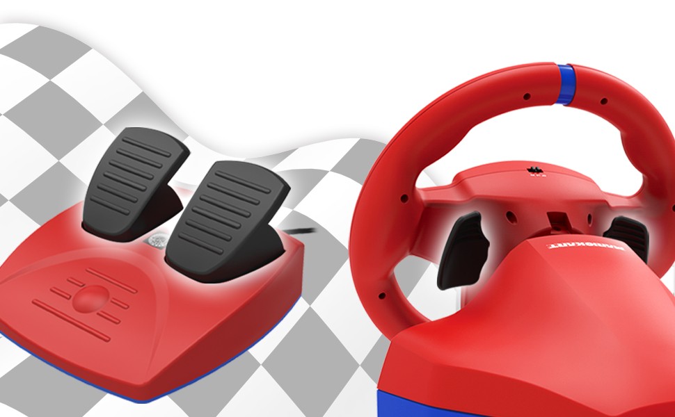 HORI - Mario Kart Racing Wheel Pro Mini + 7-Speed Racing Shifter Bundle For PC (Windows 11/10)