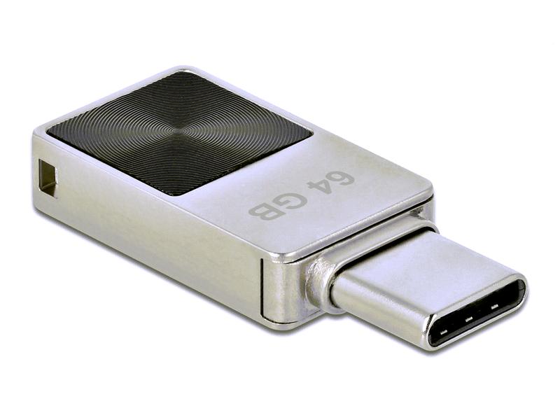Delock USB-Stick Mini 3.2 Gen 1 64 GB Delock Mini USB 3.2 Gen 1 USB-C Speicherstick 64 GB – Metallgehäuse