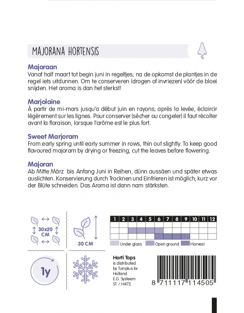 Hortitops Majoraan - Kruidenzaden - 750 g