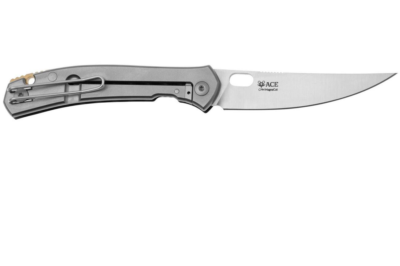 GiantMouse ACE Bleecker Satin CPM Magnacut, Carbon Fiber Titanium, zakmes, Ansø en Voxnaes design