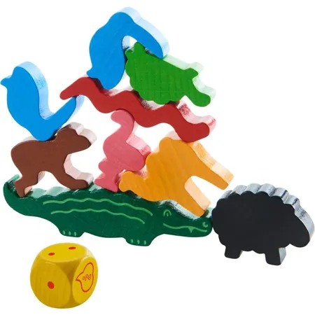 HABA 305520 Tier auf Tier Das wackelige Stapelspiel