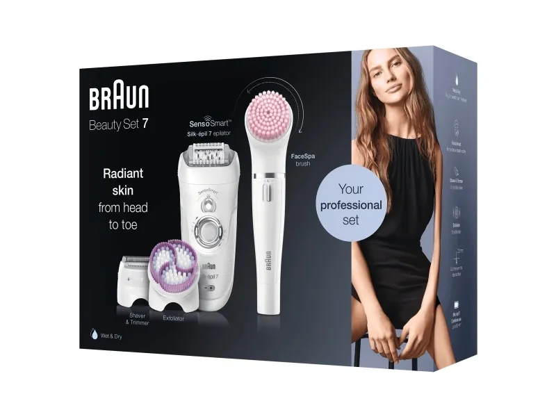 Braun Silk-épil 7 Beauty Set 7/895 BS - Epilator - Hvid/Sølv