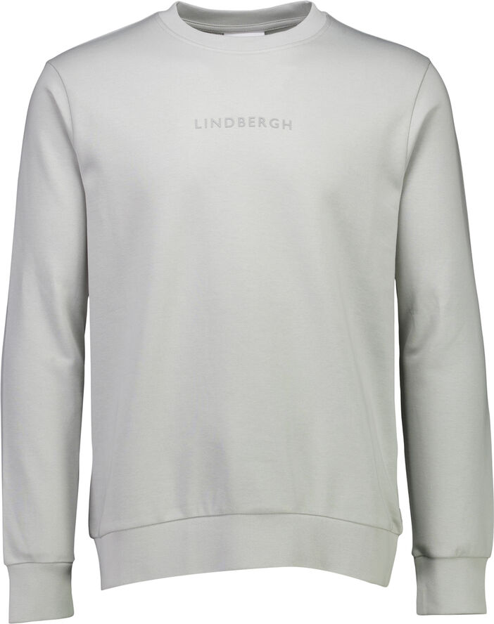 Lindbergh Logo chest print o-neck sweat Grå