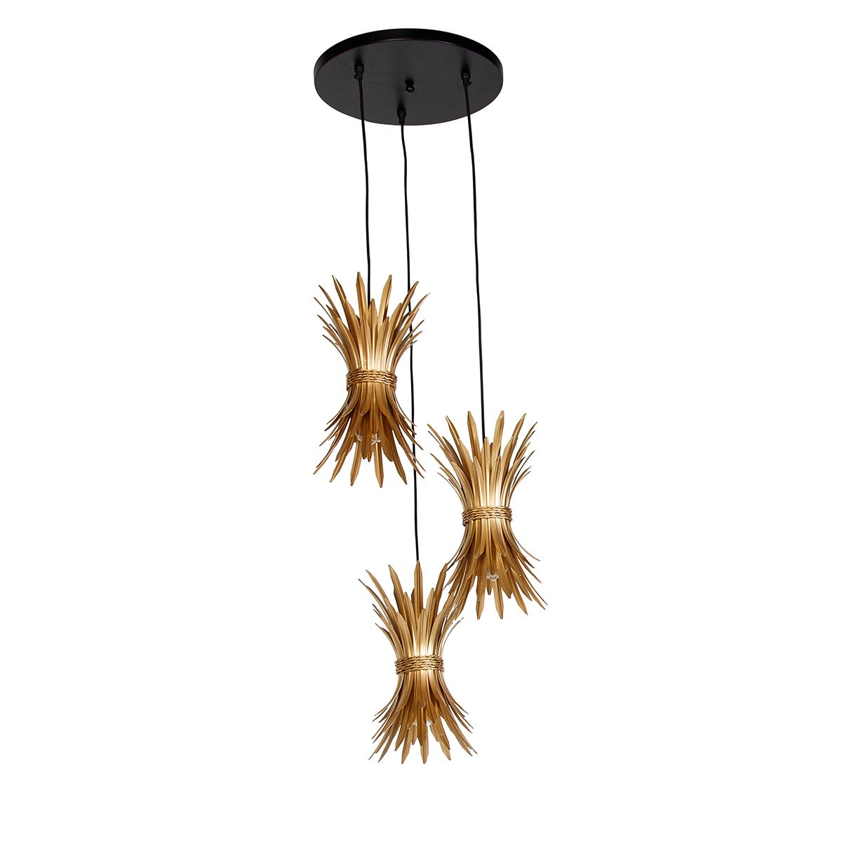 Art Deco hanglamp goud 3-lichts - Wesley