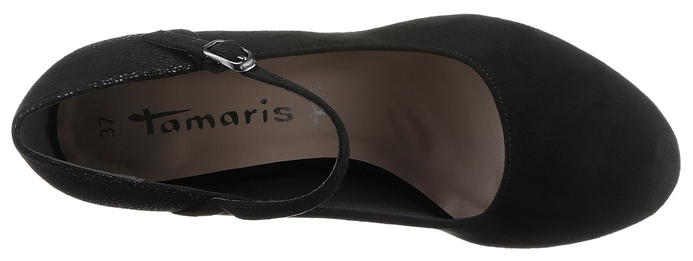 Tamaris Spangenpumps  mit Metallic-Applikation an der Ferse und Absatz