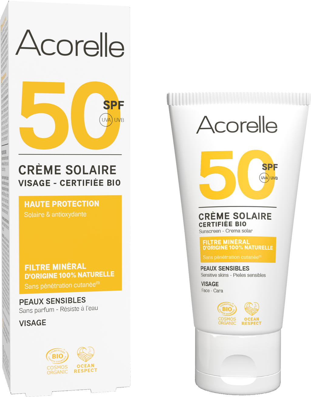 Acorelle  Gesichts-Sonnencreme LSF 50, 50 ml
