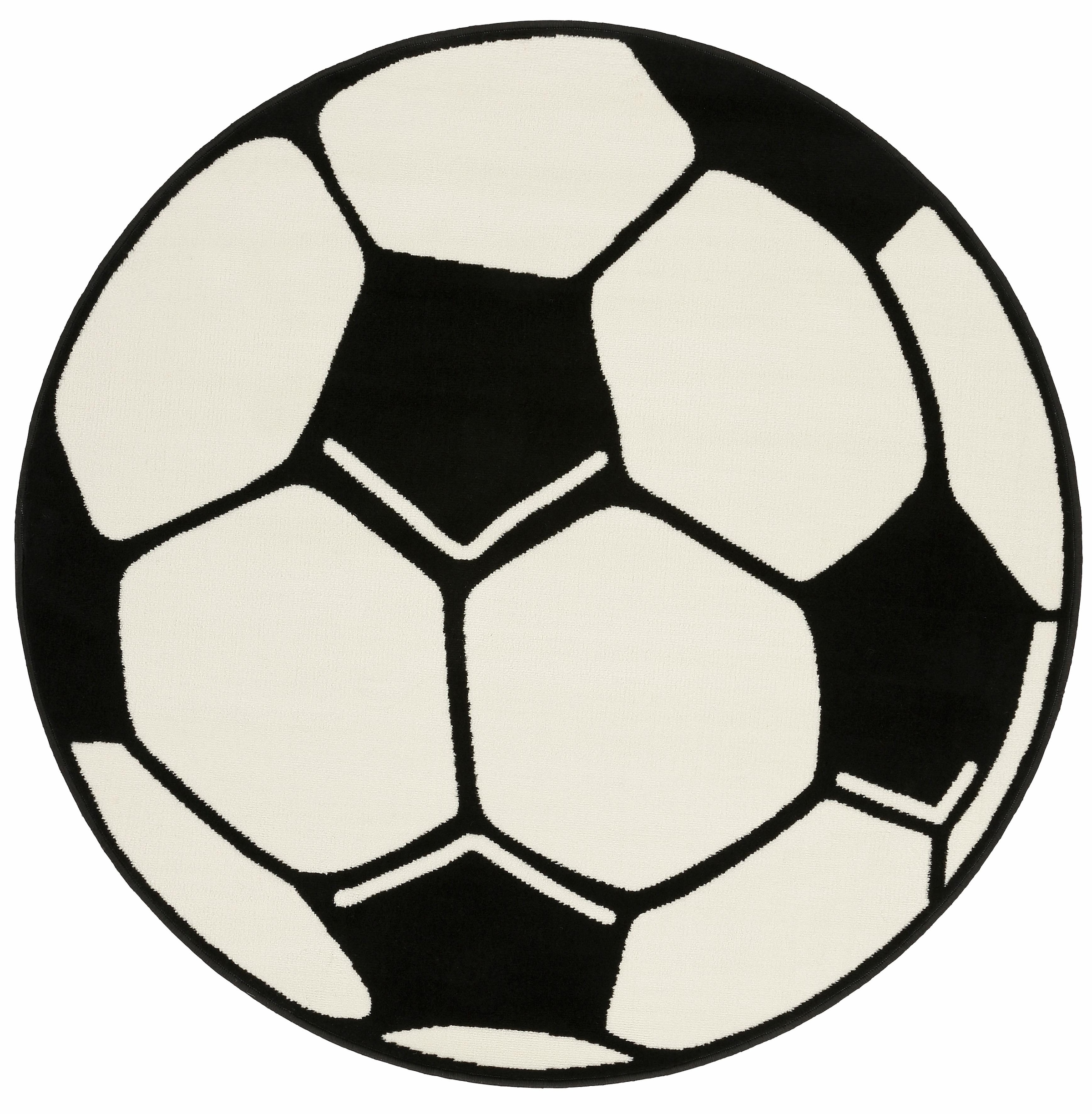 HANSE Home Kinderteppich »Fussball« rund 10 mm Höhe Kinder-Teppich, Rutschfest, Kurzflor, Fussball, Kinderzimmer, Spiel