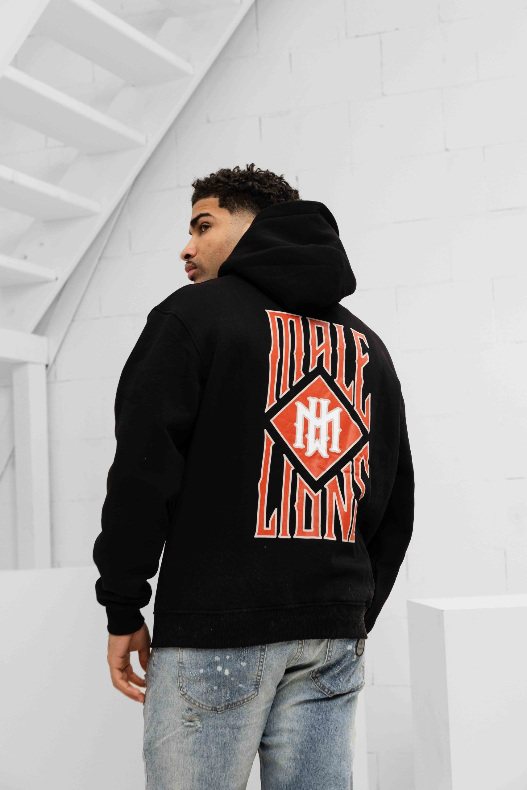 Malelions Gothic Tile Hoodie Heren Zwart