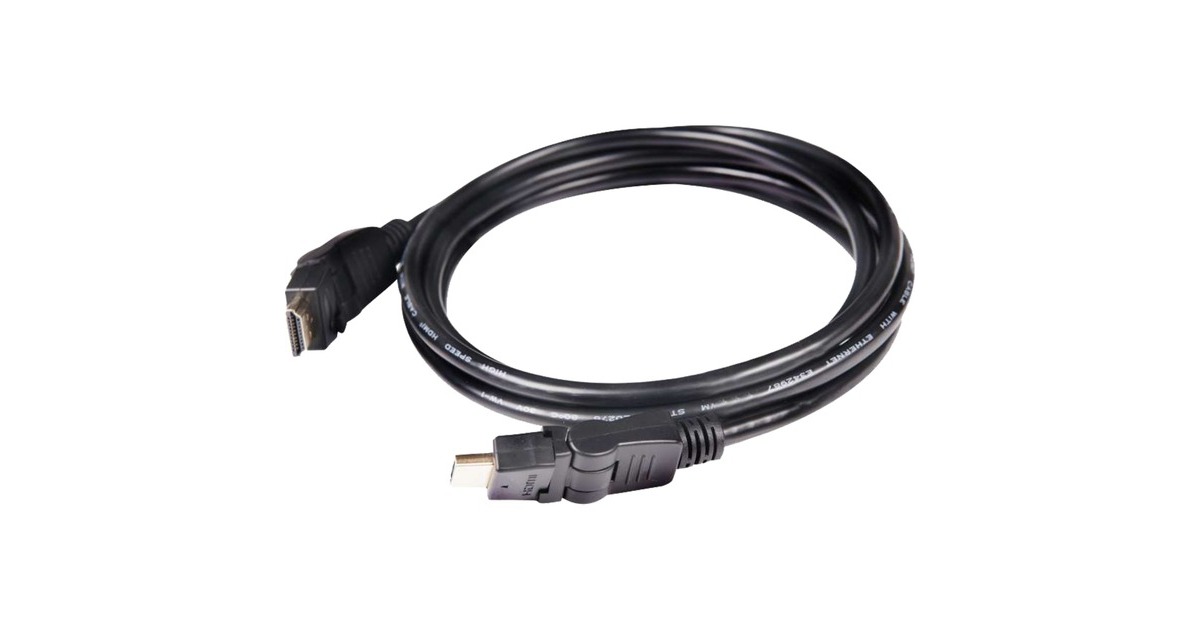 Club 3DHDMI 2.0 360° Rotary kabel  (Zwart, 2 meter, 4K 60Hz)