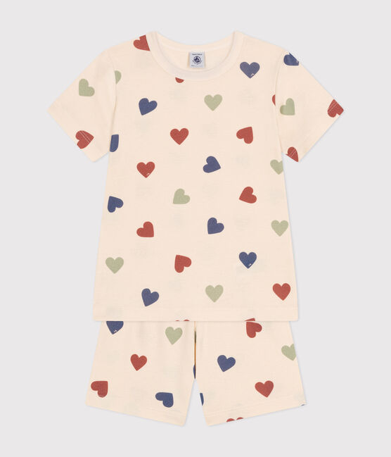Pyjama short imprimé cœur en coton enfant