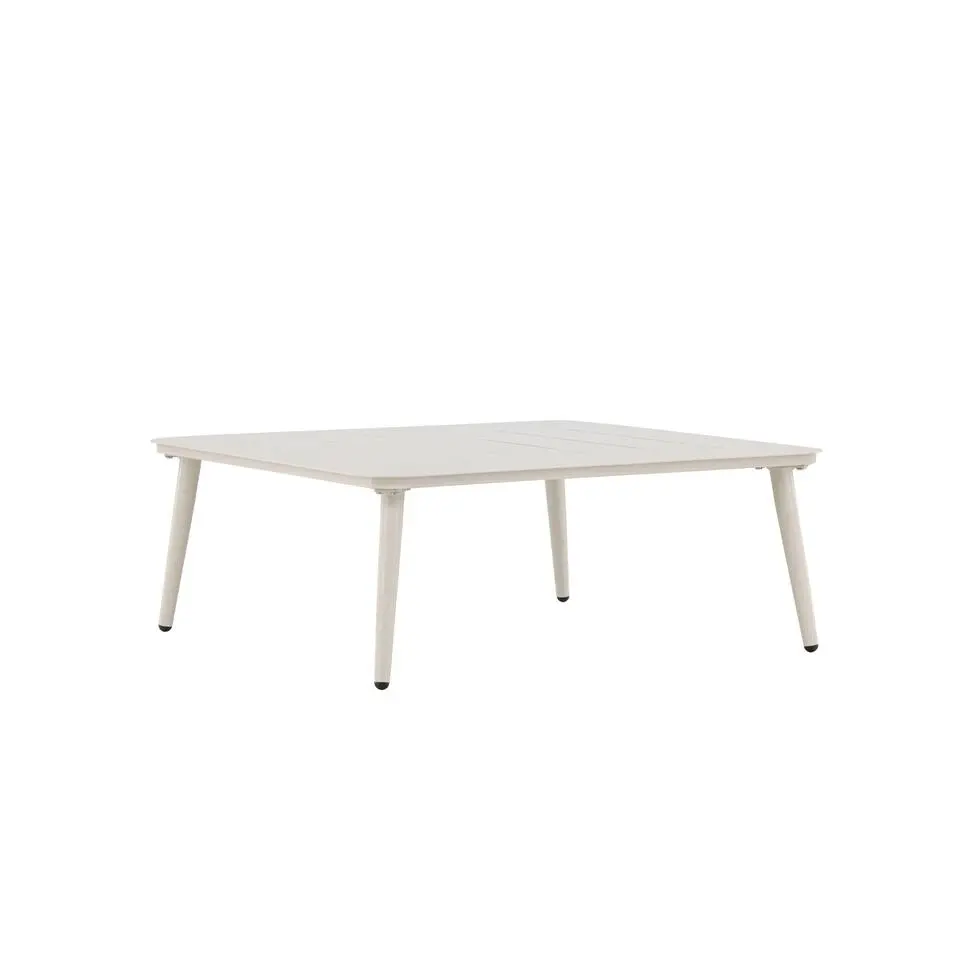 Salontafel Beige Aluminium - 90x90x34cm - Tafel Lina