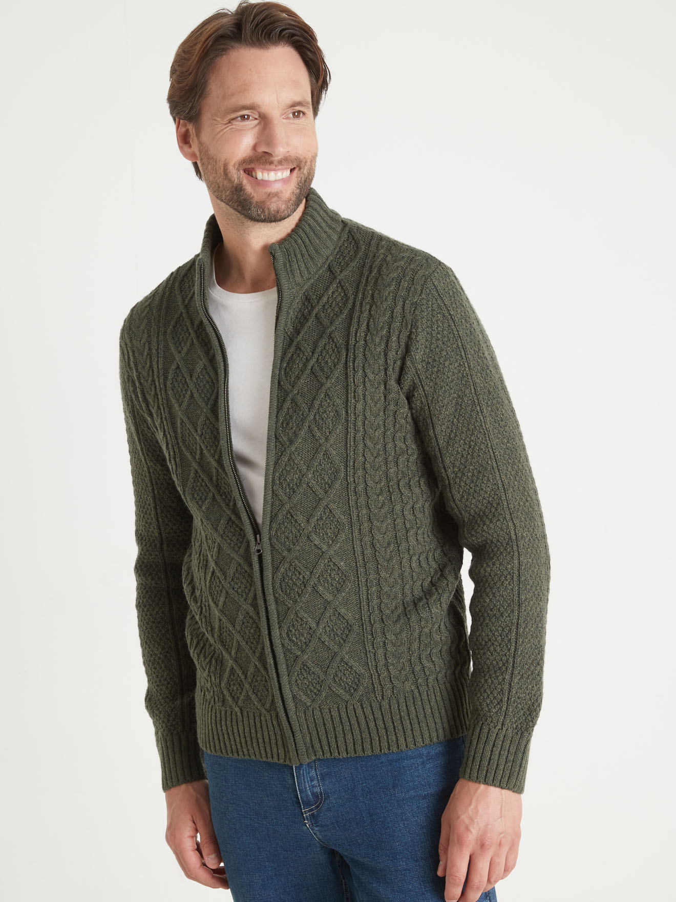 Gilet torsadé zippé col montant