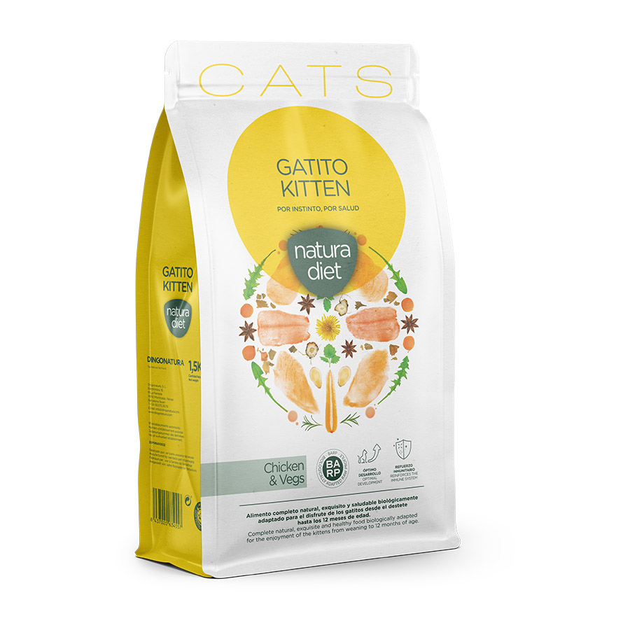 Ração para gatos Natura Diet sabor frango para gatinhos