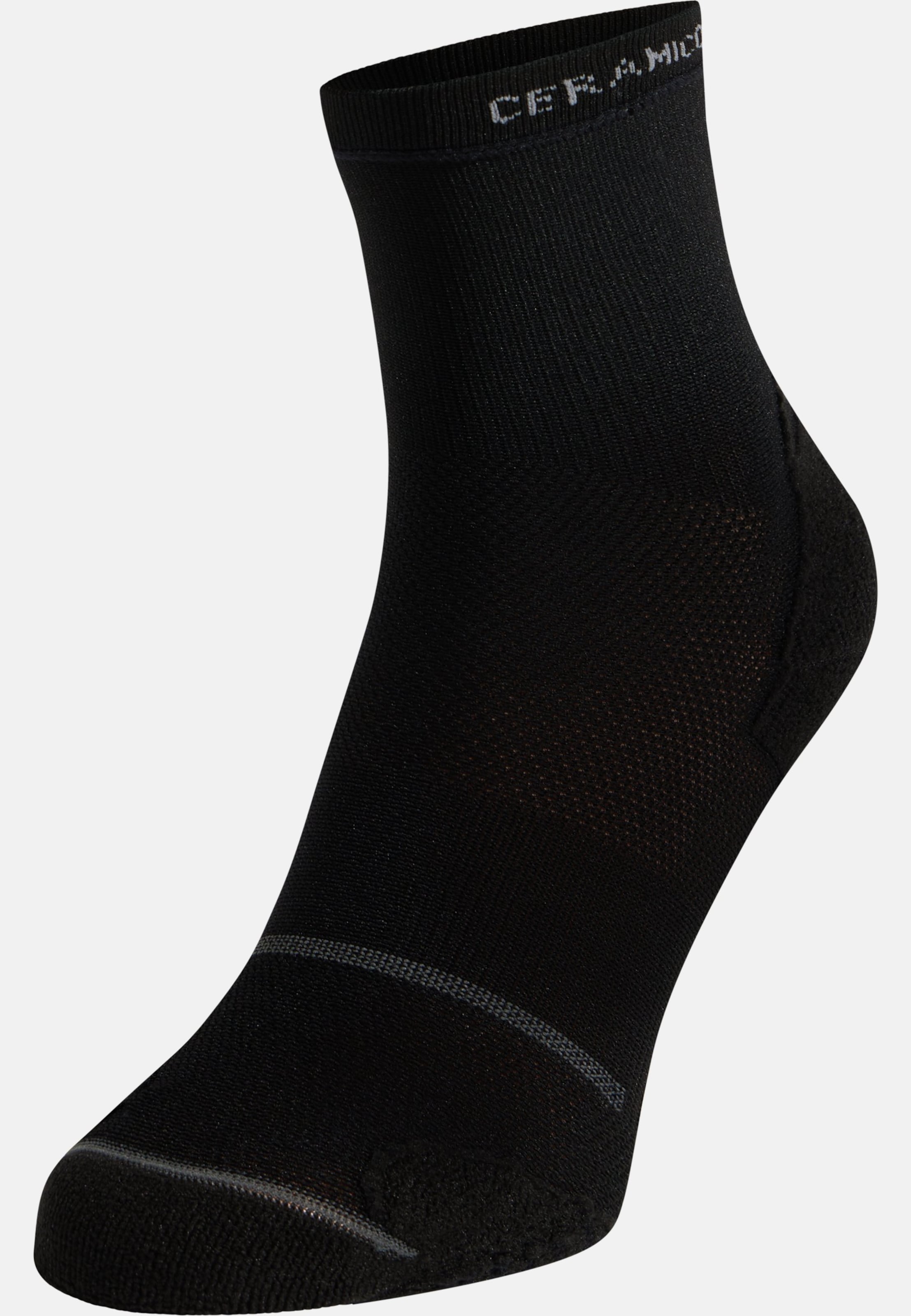 Ceramicool Micro-Crew Radsocken mit reflektierenden Details in black