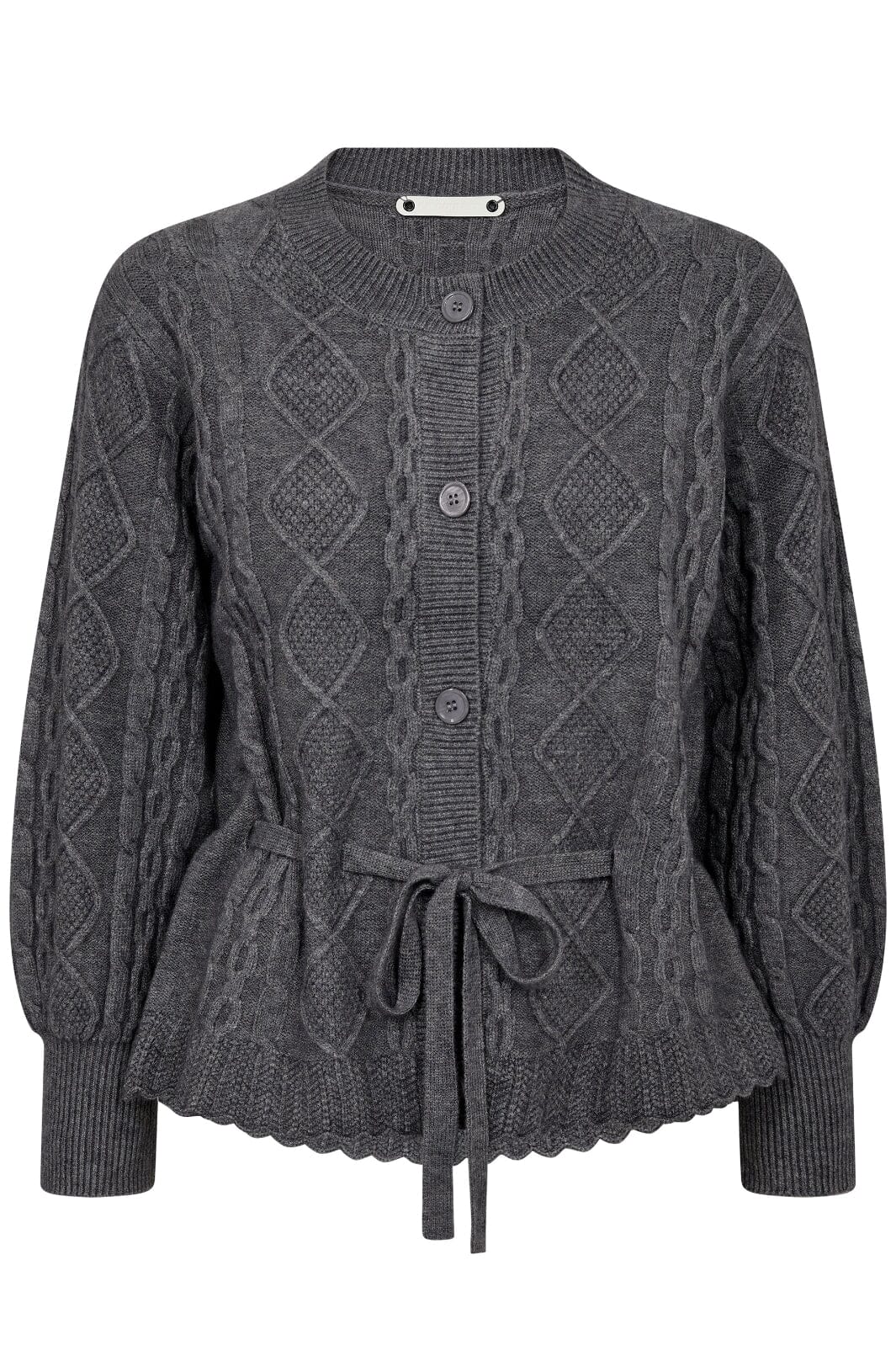 Co´Couture Rowcc Cable Tie Cardigan 32166 57 grey melange