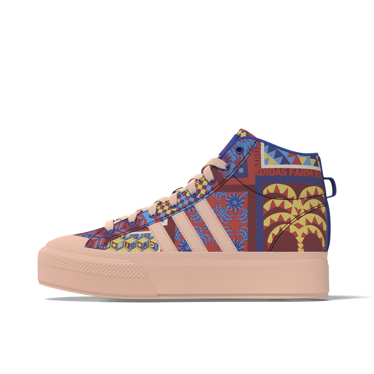 ADIDAS-Bravadmid-tg-Baskets montantes - Talon plat - Multicouleur
