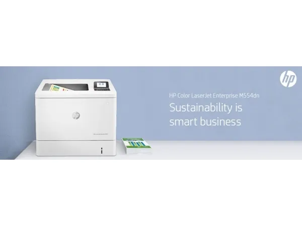 HP LaserJet Enterprise M554dn - Printer - farve - Duplex - laser - A4/Legal - 1200 x 1200 dpi - op til 33 spm (mono) / op til 33 spm (farve) - kapacitet: 650 ark - USB 2.0, Gigabit LAN, USB 2.0 vært