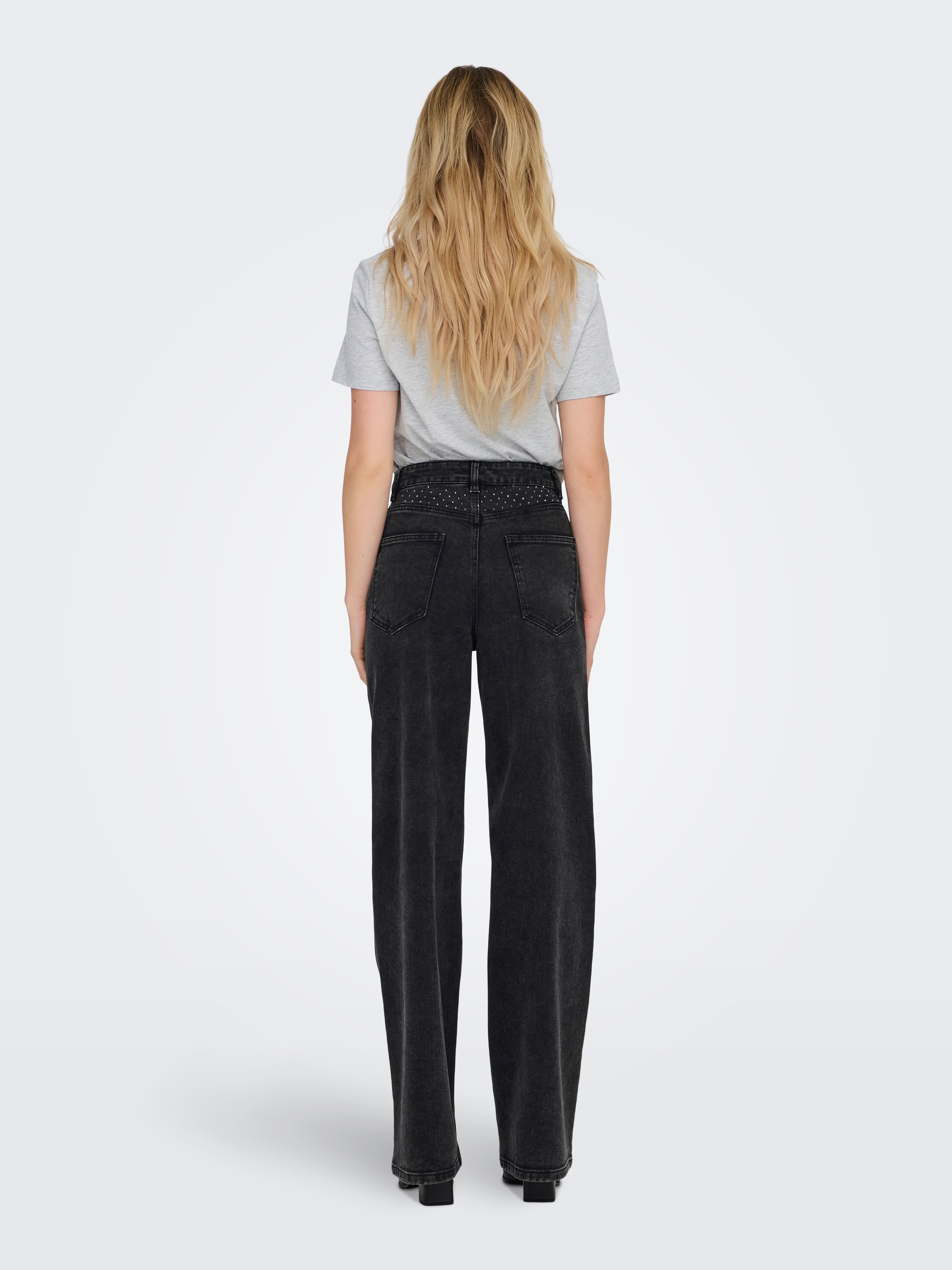 ONLHOPE Hohe Taille Weiter Beinschnitt Jeans Washed Black