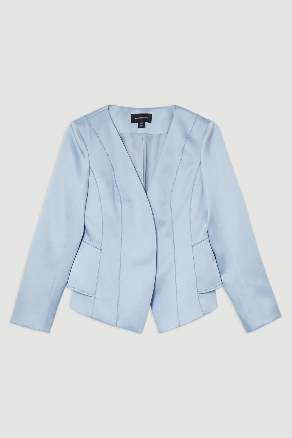 KarenMillen Blazer peplum structuré en satin de viscose avec détails de couture