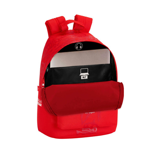 Real Sporting De Gijón Mochila Juvenilpara Portátil, Naranja 14,1