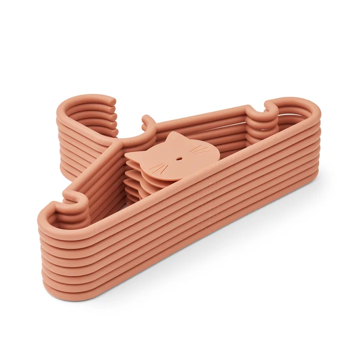 LIEWOOD - Falton Kinderbügel, Katze, tuscany rose (8er-Set)