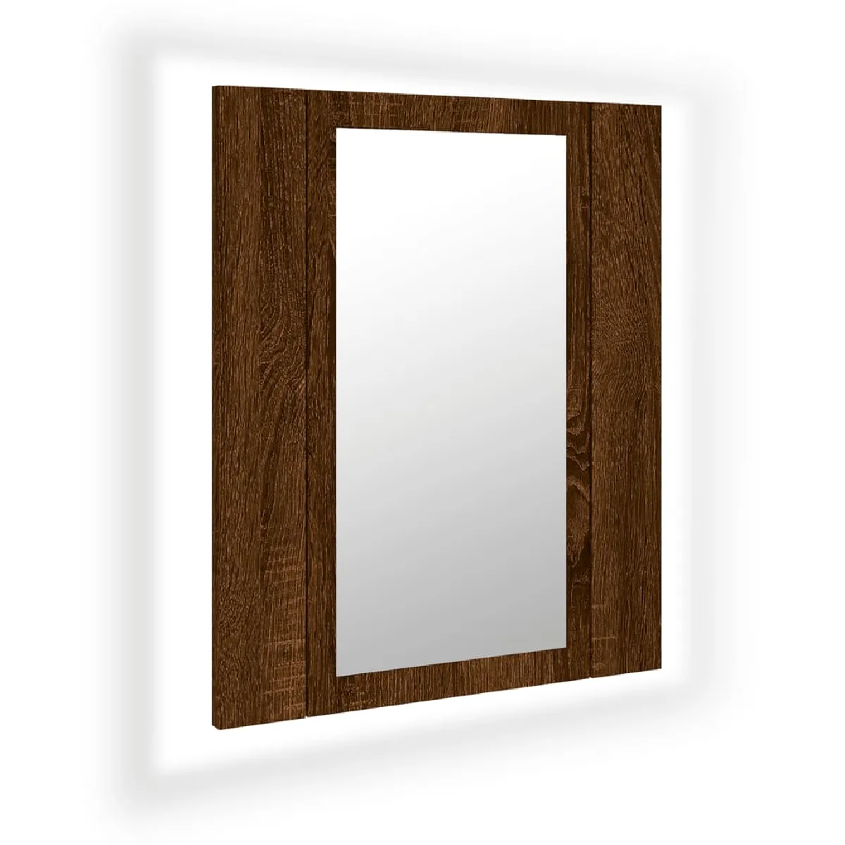 vidaXL Armoire à miroir LED - Chêne marron