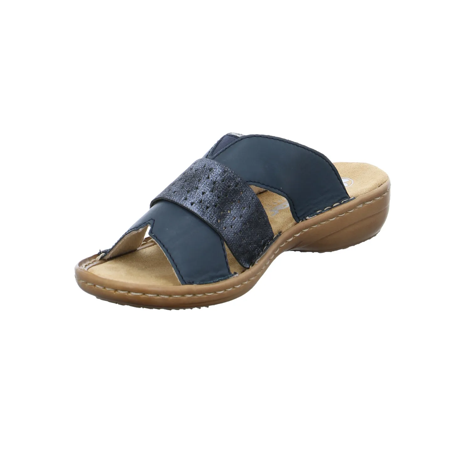 RIEKER Pantolette Blau Leder