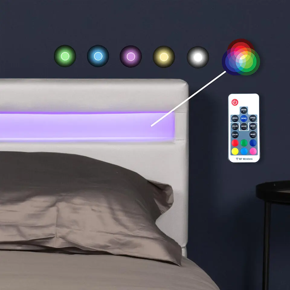 HOME DELUXE LED bed ASTRO Wit 90 x 200 cm