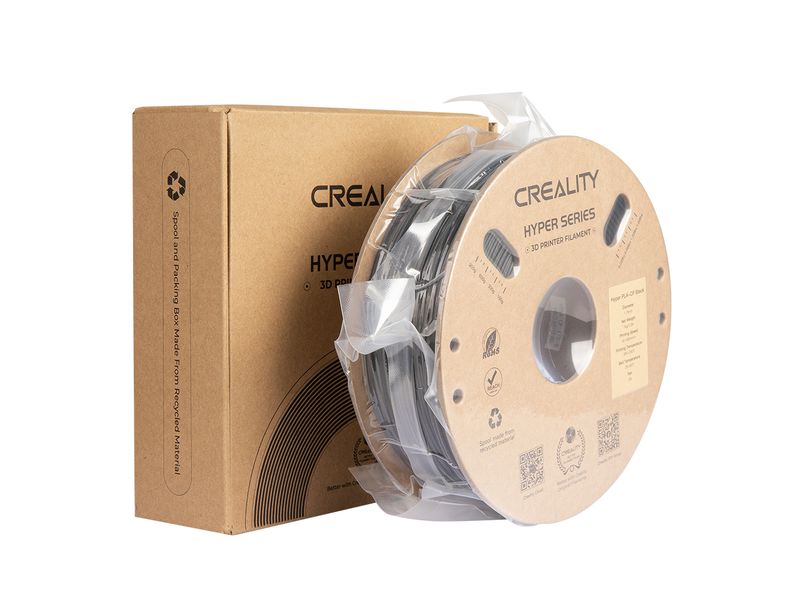 Creality Filament PLA Hyper Carbon Schwarz, 1.75 mm, 1 kg Hochwertiges 1.75 mm PLA Hyper Karbon Filament für 3D Drucker