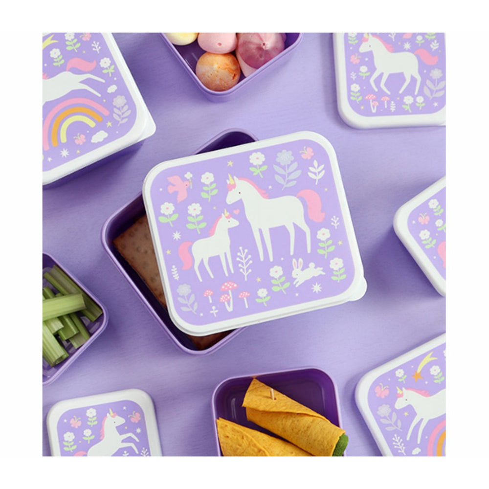 Køb A Little Lovely Company Unicorn Dreams Lunch & Snack Box Sæt