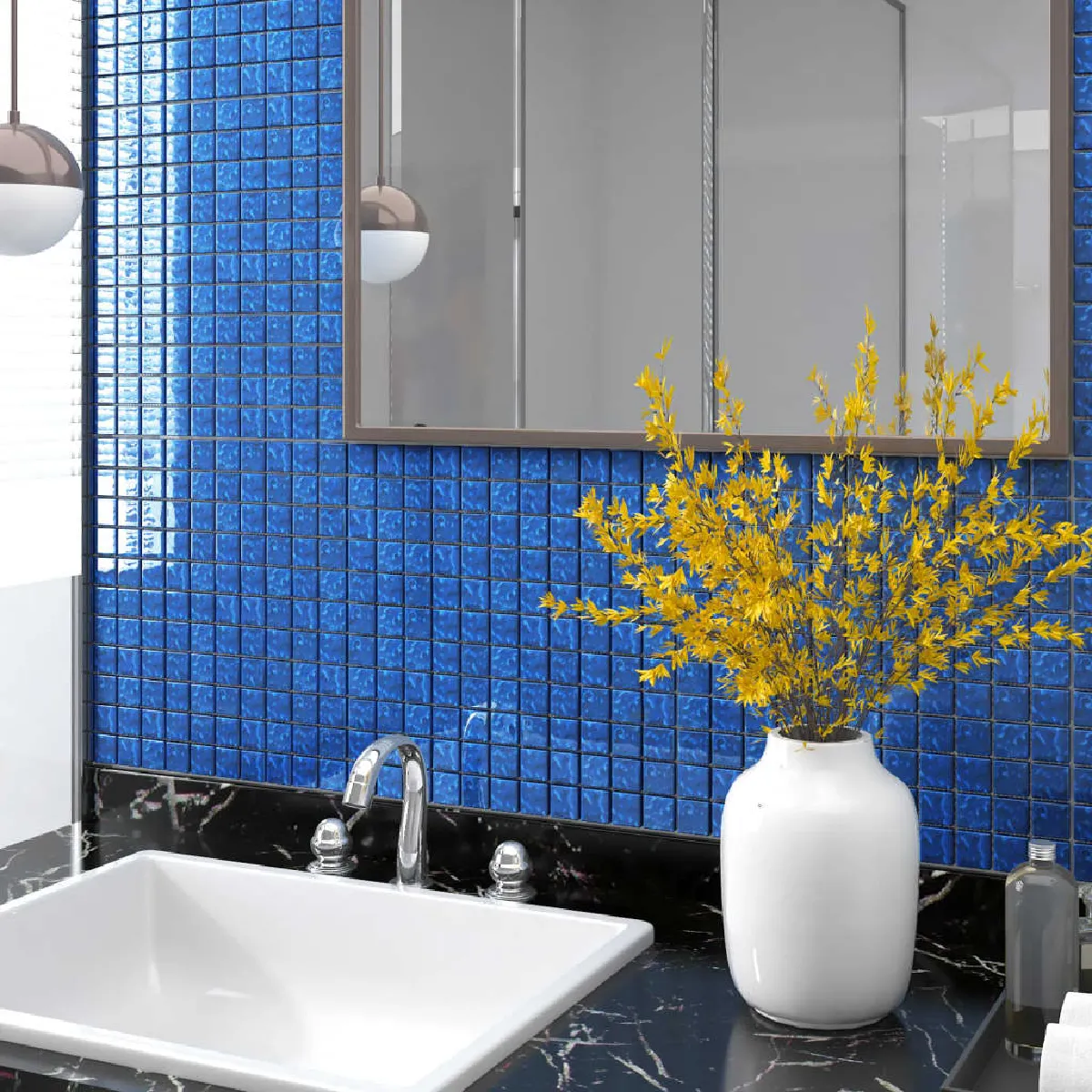 vidaXL Carreaux Mosaïque Bleus