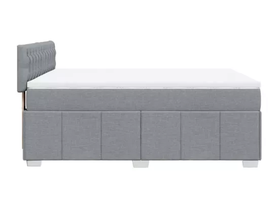 Sommier à lattes de lit avec matelas Gris clair 160x200cm Tissu