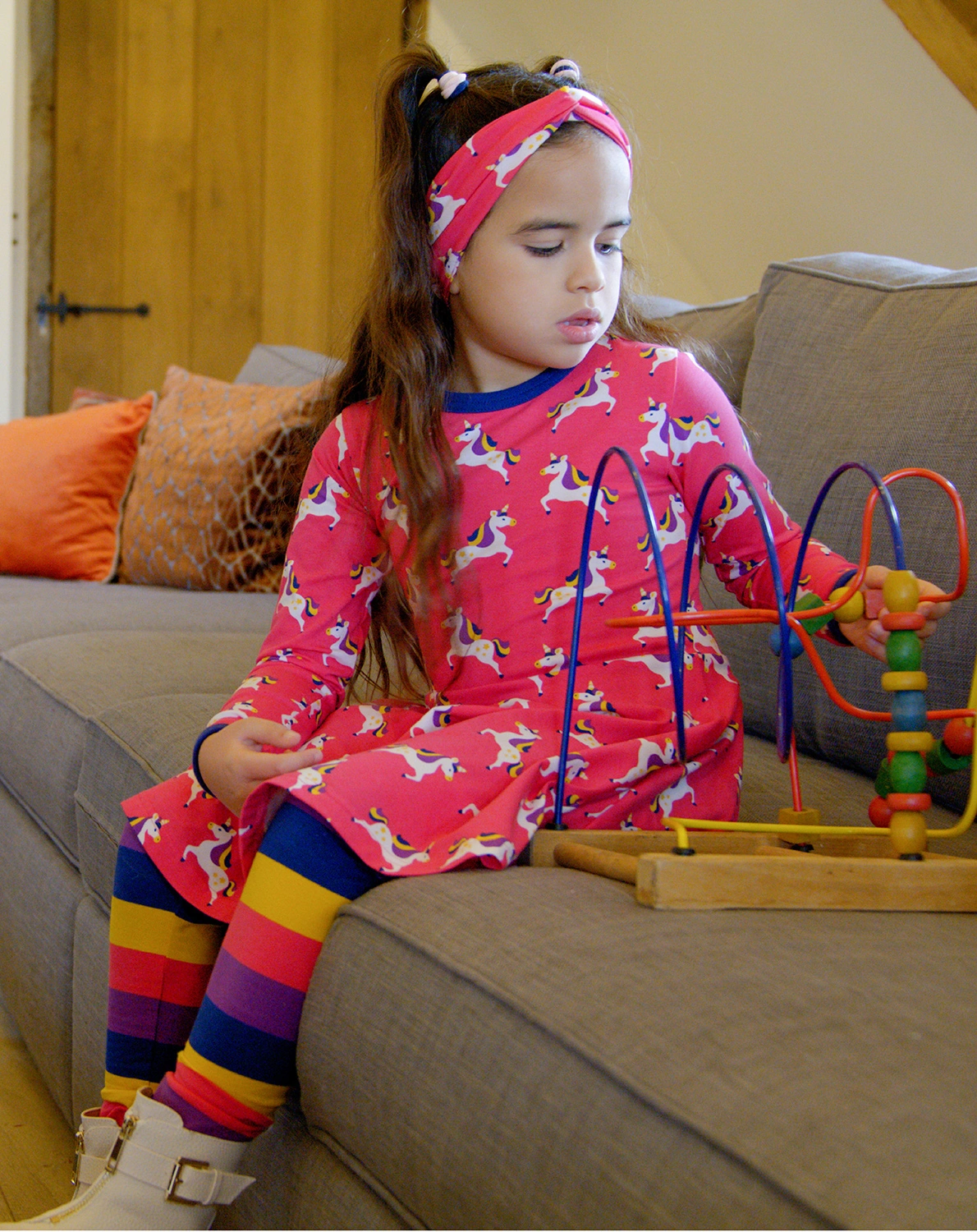 Langarmkleid UNICORN in pink