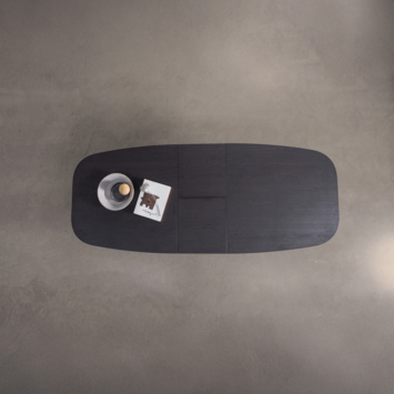 WOOOD eettafel Arros zwart MDF hout 180/220 x 90 cm uitschuifbaar