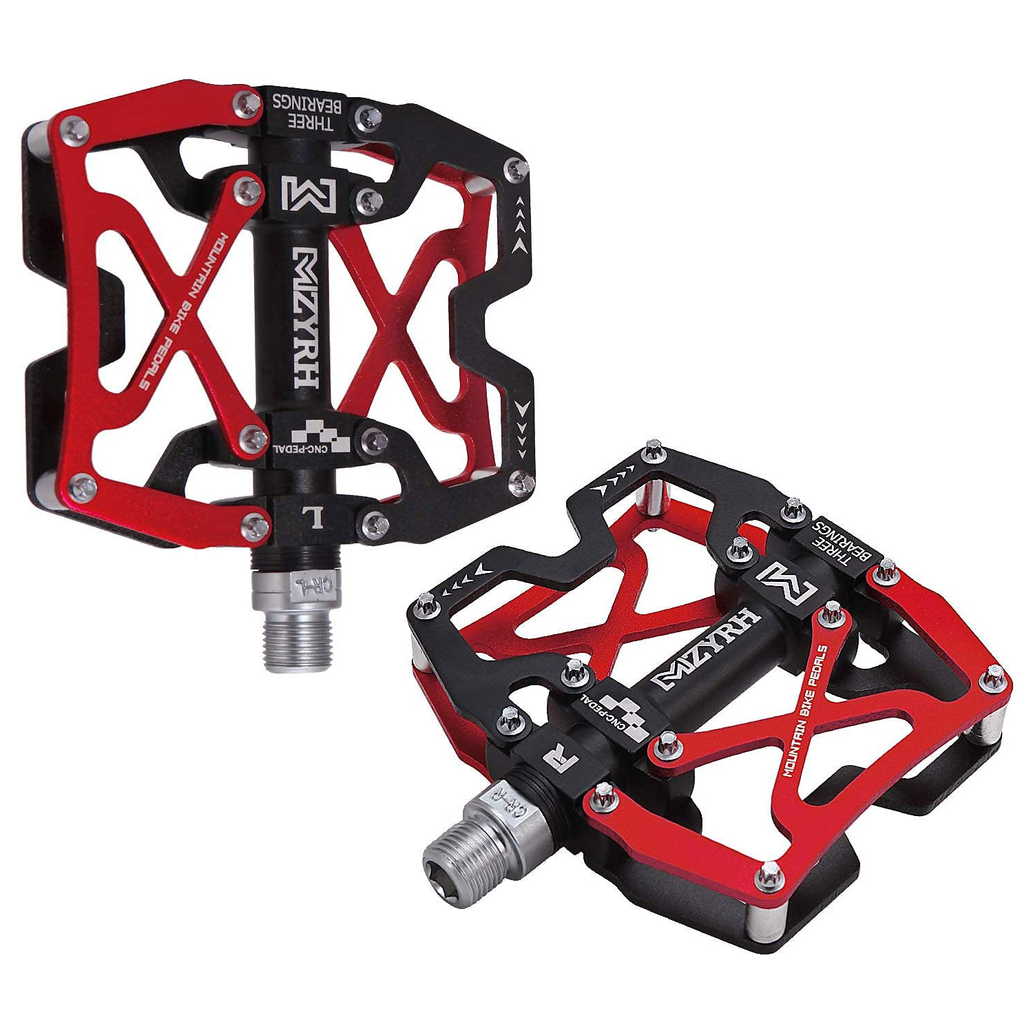 (2er Set) Alu Fahrrad Pedale mit Anti-Rutsch Stahl Pins für Velo Mountainbike / BMX (9/16