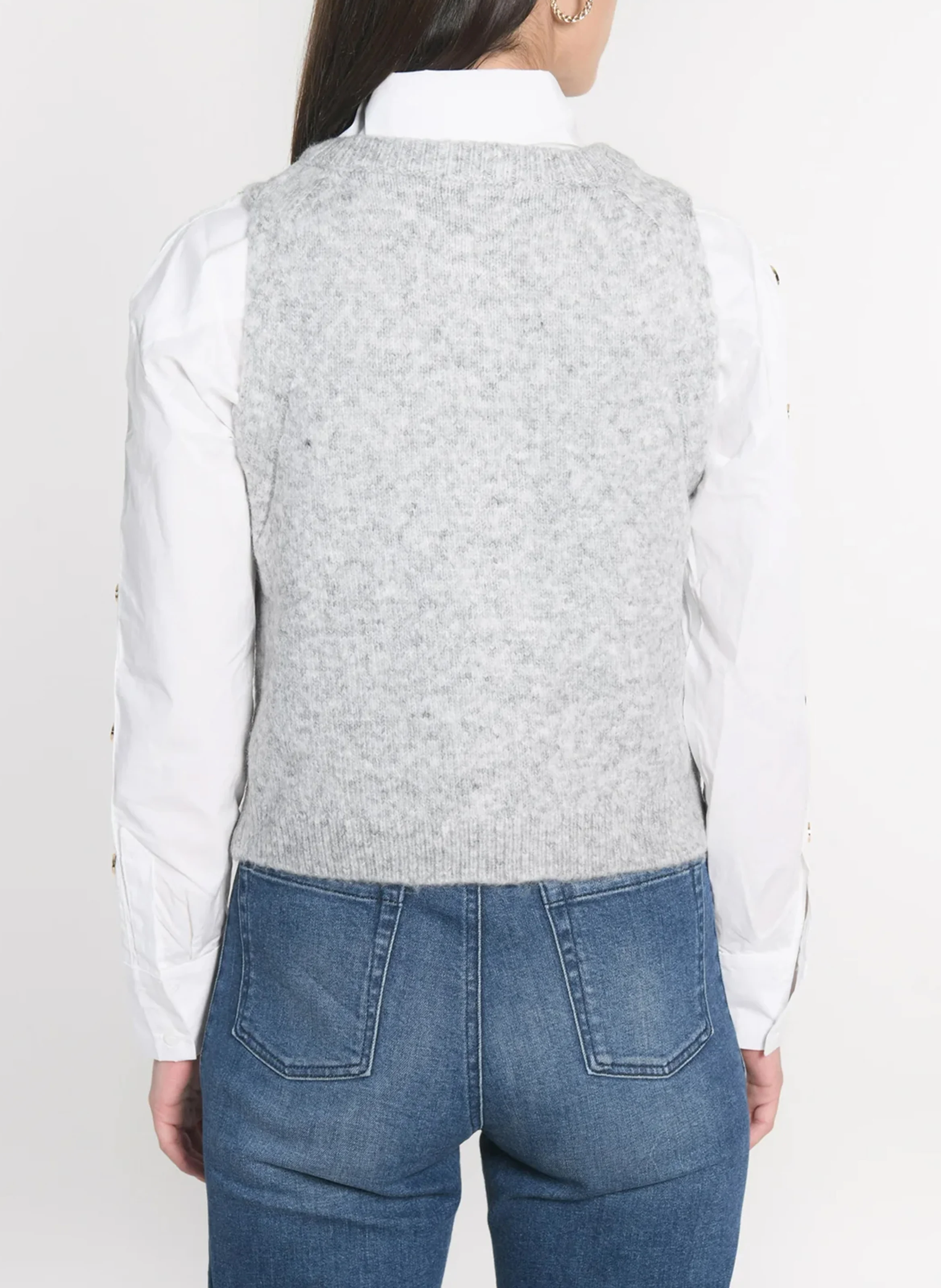JOANA - Gilet sans manches boutonné | Gris