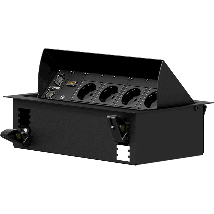 Caymon CASY028/B in-tafel chassis, 8 modules breed, zwart