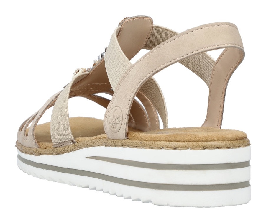 Rieker Riemchensandale  , Sommerschuh, Sandalette, Keilabsatz, mit sommerlicher Verzierung